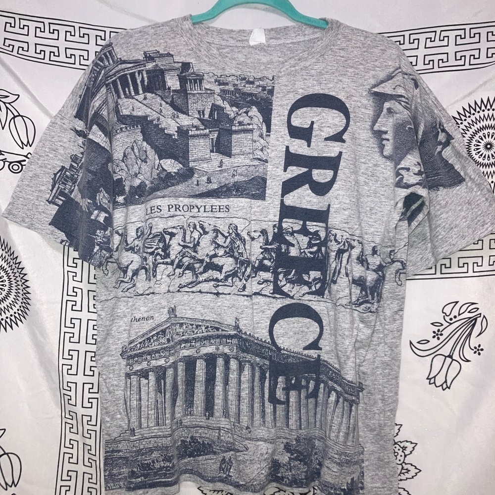90s Grey Greece Architecture Tee